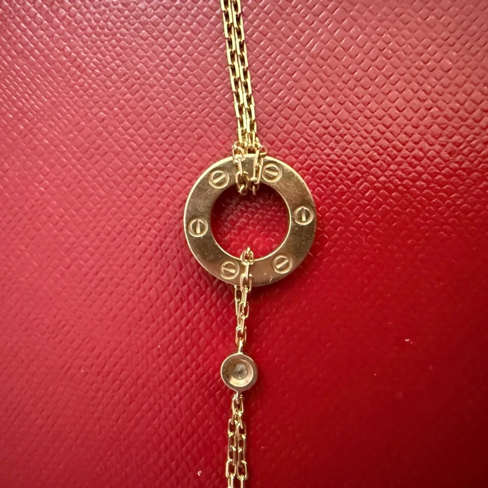 Cartier Rose Gold Love Chain Bracelet with Diamond - Picture 4 of 8